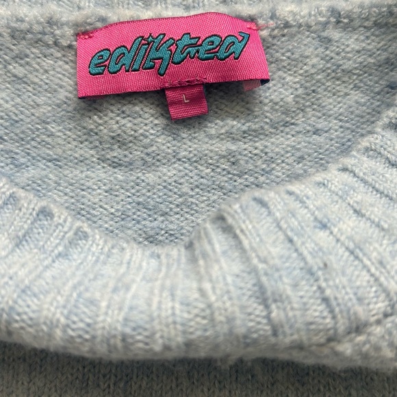 Edikted Soft Blue Crew Neck Sweater - Picture 4 of 4